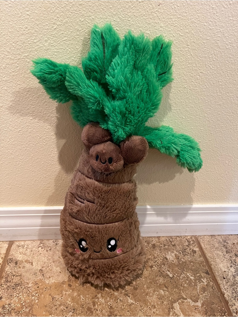Squishmallows 12” Palm Tree Embellished With Teddy Bear Embroidered Patches CUTE